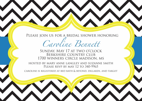 Bridal Shower Invitation Blue_Yellow